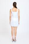 Shop_Dev And Viv_White Lycra Embroidery Square Neck Under Water Pattern Dress _at_Aza_Fashions