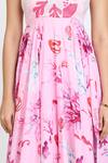 Shop_Dev And Viv_Pink Cotton Halter Neck Floral Print Dress _Online_at_Aza_Fashions