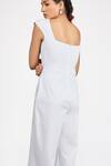 Dev And Viv_White Rayon Embroidery Square Neck Floral Patterm Jumpsuit _Online_at_Aza_Fashions