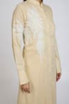 Shop_Dev And Viv_Beige Lycra Embroidery Mandarin Collar Tunic With Pant _Online_at_Aza_Fashions