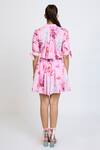 Shop_Dev And Viv_Pink Cotton V-neck Floral Print Dress _at_Aza_Fashions