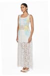 Buy_Dev And Viv_White Lace Embroidery Square Neck Dress _Online_at_Aza_Fashions