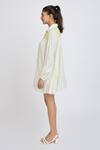 Shop_Dev And Viv_Off White Cotton Embroidery Collared Yoke Dress _Online_at_Aza_Fashions