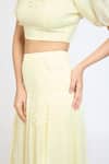 Shop_Dev And Viv_Yellow Lycra Applique Square Neck Floral Top With Skirt _Online_at_Aza_Fashions