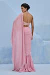 Shop_Chamee And Palak_Blush Georgette, Silk, Net Sequins, Razia Pre-drape Saree And Blouse Set _at_Aza_Fashions