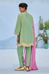 Shop_Chamee And Palak_Green Tissue, Silk, Organza Sequins Round Neck Mina Embroidered Tunic Set _at_Aza_Fashions