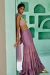 Buy_Chamee And Palak_Purple Tissue, Silk, Net Beads, Fida Layered Lehenga And Embroidered Blouse Set _Online_at_Aza_Fashions