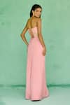 Shop_Chamee And Palak_Pink Georgette, Silk Sequins, Embroidery Esita Floral Pattern Cape And Skirt Set _at_Aza_Fashions