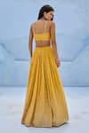 Shop_Chamee And Palak_Yellow Georgette, Silk, Net Sequins, Embroidery Zohra Blouse And Lehenga Set _at_Aza_Fashions