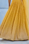 Buy_Chamee And Palak_Yellow Georgette, Silk, Net Sequins, Embroidery Zohra Blouse And Lehenga Set _Online_at_Aza_Fashions
