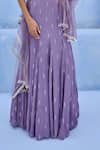 Buy_Chamee And Palak_Purple Georgette, Net, Shantoon Embroidery, Beads, Floral Pattern Lehenga Set _Online_at_Aza_Fashions