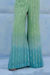 Chamee And Palak_Blue Georgette, Silk Embroidery Halter Neck Zeenat Top And Pant Set _Online_at_Aza_Fashions