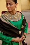 Buy_Swati Vijaivargie_Green Silk Embroidery Round Neck Yoke Kurta Set _Online_at_Aza_Fashions