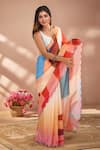 Buy_Naintara Bajaj_Multi Color Chinon Mirrors Printed Saree With Unstitched Blouse Piece _at_Aza_Fashions