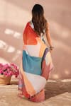 Shop_Naintara Bajaj_Multi Color Chinon Mirrors Printed Saree With Unstitched Blouse Piece _at_Aza_Fashions