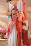 Shop_Naintara Bajaj_Multi Color Chinon Mirrors Printed Saree With Unstitched Blouse Piece _Online_at_Aza_Fashions