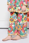 Shop_The Pony & Peony Co._Multi Color Cotton Gota Patti, Zari, Ruffles Floral Print Anarkali Pant Set _Online_at_Aza_Fashions