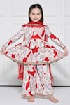 Buy_The Pony & Peony Co._Red Cotton, Net Gota Patti Paisley Print Anarkali Pant Set _at_Aza_Fashions