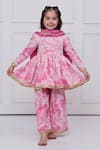 Buy_The Pony & Peony Co._Pink Cotton Gota Patti, Piping Tie-dye Anarkali Pant Set _at_Aza_Fashions