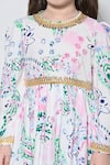 The Pony & Peony Co._White Cotton Gota Patti, Ruffles Paisley Print Anarkali Pant Set _at_Aza_Fashions