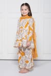 Buy_The Pony & Peony Co._Yellow Cotton Zari, Gota Patti, Ruffles Paisley Print Anarkali Set _Online_at_Aza_Fashions