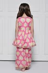 Shop_The Pony & Peony Co._Pink Cotton Gota Patti, Lace Heart Print Anarkali Pant Set _at_Aza_Fashions