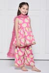 Shop_The Pony & Peony Co._Pink Cotton Gota Patti, Lace Heart Print Anarkali Pant Set _Online_at_Aza_Fashions