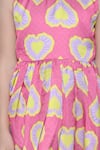 The Pony & Peony Co._Pink Cotton Gota Patti, Lace Heart Print Anarkali Pant Set _at_Aza_Fashions