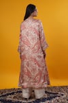 Shop_Saangi_Ivory Silk V-neck Paisley Print Kurta With Pant _at_Aza_Fashions