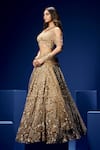 Buy_Opus Atelier_Gold Net, Tulle Sequins, Beads, Embroidery, Metallic Thread Cielo Lehenga Set _Online_at_Aza_Fashions