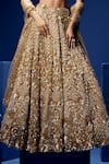 Buy_Opus Atelier_Gold Net, Tulle Sequins, Beads, Embroidery, Metallic Thread Cielo Lehenga Set 