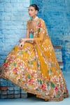 Buy_Opus Atelier_Yellow Net, Tulle Embroidery, Sequins, Beads Multicolour Zion Lehenga Set _at_Aza_Fashions