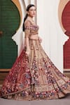 Shop_Opus Atelier_Red Tulle, Net Embroidery, Beads, Sequins, Zari Dilara Bridal Lehenga Set _at_Aza_Fashions