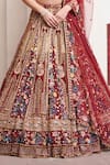 Shop_Opus Atelier_Red Tulle, Net Embroidery, Beads, Sequins, Zari Dilara Bridal Lehenga Set _Online_at_Aza_Fashions