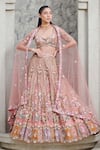 Buy Opus Atelier Peach Tulle, Net Sequins, Beads, Metallic And Gold Shahnaz Bridal Lehenga Set at Aza Fashions Buy_Opus Atelier_Peach Tulle, Net Sequins, Beads, Metallic And Gold Shahnaz Bridal Lehenga Set _at_Aza_Fashions