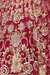 Buy_Opus Atelier_Magenta Tulle, Net Embroidery, Zari, Sequins, And Gold Bridal Lehenga Set _Online_at_Aza_Fashions