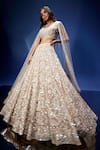 Opus Atelier Beige Tulle, Net Sequins, Embroidery, Stones, Beads Light Seraphim Lehenga Set Online at Aza Fashions Opus Atelier_Beige Tulle, Net Sequins, Embroidery, Stones, Beads Light Seraphim Lehenga Set _Online_at_Aza_Fashions