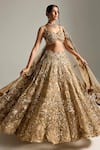 Opus Atelier_Gold Net, Tulle Embroidery, Sequins, Zari, Stones, Vivanna Bridal Lehenga Set _at_Aza_Fashions