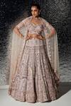 Buy_Opus Atelier_Purple Tulle, Net Embroidery, Sequins, Stones Lilac Verena Lehenga Set _at_Aza_Fashions