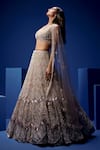Buy_Opus Atelier_Silver Net, Satin, Tulle Sequins, Beads, Embroidery, And Mauve Lehenga Set _Online_at_Aza_Fashions