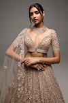 Shop_Opus Atelier_Beige Net, Tulle Sequins, Embroidery, Zari Sweetheart Gabriella Lehenga Set _Online_at_Aza_Fashions