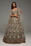 Opus Atelier_Multi Color Tulle, Net Sequins, Embroidery, Beads, Stones Kaelyn Lehenga Set _Online_at_Aza_Fashions