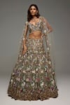 Buy_Opus Atelier_Multi Color Tulle, Net Sequins, Embroidery, Beads, Stones Kaelyn Lehenga Set _at_Aza_Fashions