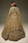Shop_Opus Atelier_Gold Net, Satin, Tulle Sequins, Beads, Embroidery, Juniper Bridal Lehenga Set _at_Aza_Fashions