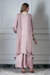 Shop_House Of Supriya_Pink Embroidery, Sequins, Beads Round Neck Kurta Set _at_Aza_Fashions