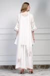 Shop_House Of Supriya_Ivory Silk, Chiffon Embroidery, Metallic Thread, Tassels Round Floral Kurta Set _at_Aza_Fashions