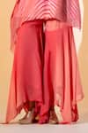 K-Anshika_Pink Georgette Embroidery, Tassels, Beads Chevron Pattern Kurta Sharara Set _Online_at_Aza_Fashions