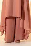 K-Anshika_Pink Crepe Embroidery, Beads Round Neck Kurta With Pant _Online_at_Aza_Fashions