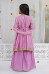 Shop_Little Bansi_Pink Chanderi Silk Embroidery, Sequins, Gota Patti, Zari Kurta Sharara Set _at_Aza_Fashions