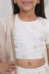 Buy_Little Bansi_Off White Cotton, Linen Embroidery, Sequins, Zari, Floral Pattern Lehenga Set _Online_at_Aza_Fashions
